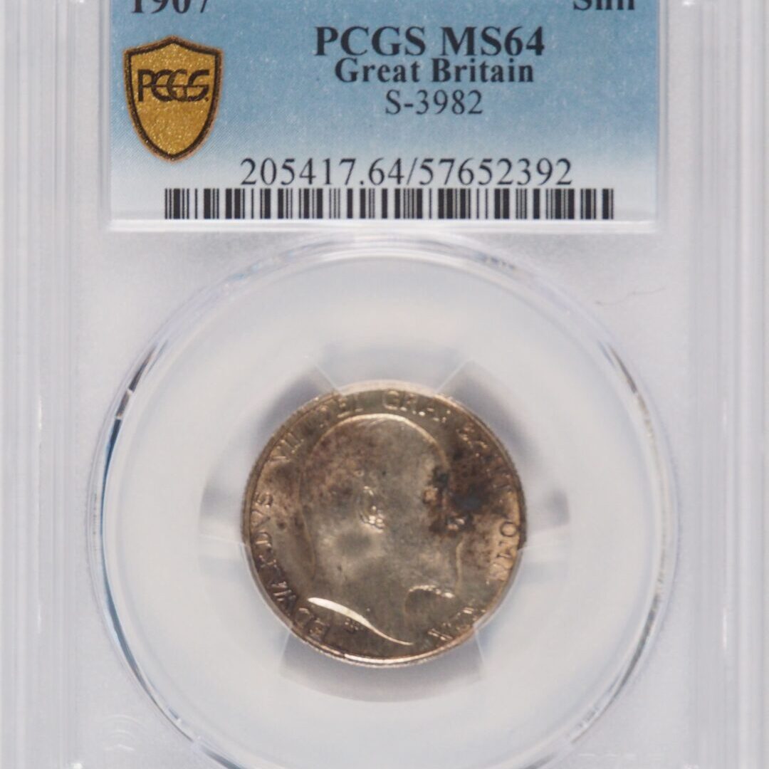 1907-S年 アメリカ領フィリピン女性立像 火山 乙女 PCGS認定 フィリピン-Philippines. PCGS MS65. Silver. 20センタボ