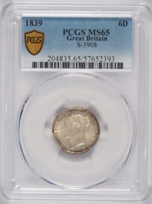 1839 Six pence MS65