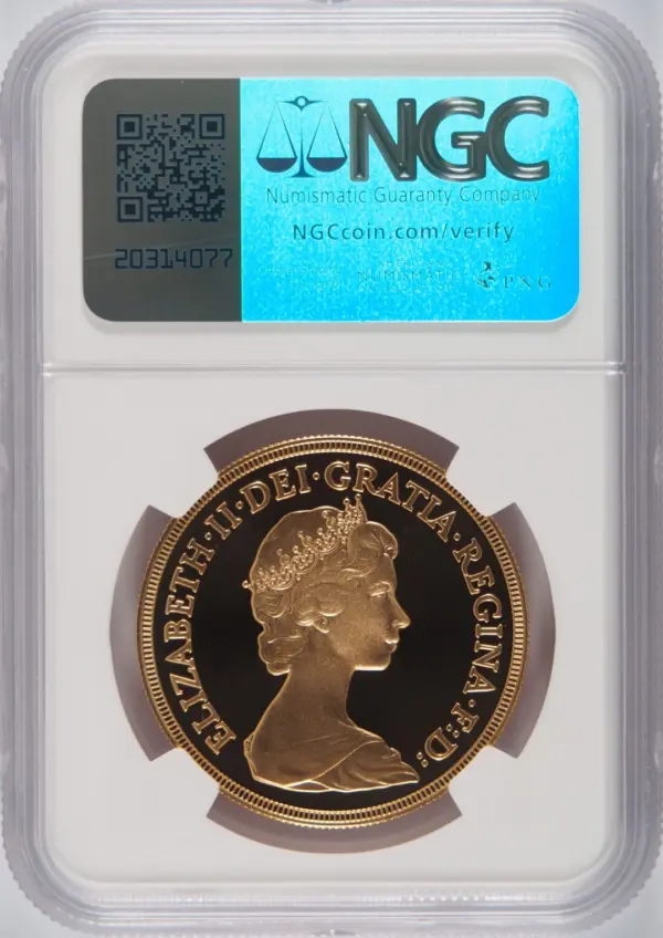 1982年 ヤングエリザベス 5ポンド金貨 NGC PF70UC - ソブリンハブ