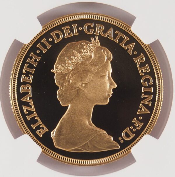 1982年 ヤングエリザベス 5ポンド金貨 NGC PF70UC - 画像 (4)