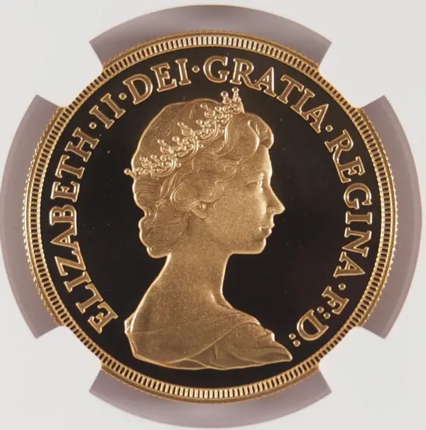 1982年 ヤングエリザベス 5ポンド金貨 NGC PF70UC - ソブリンハブ