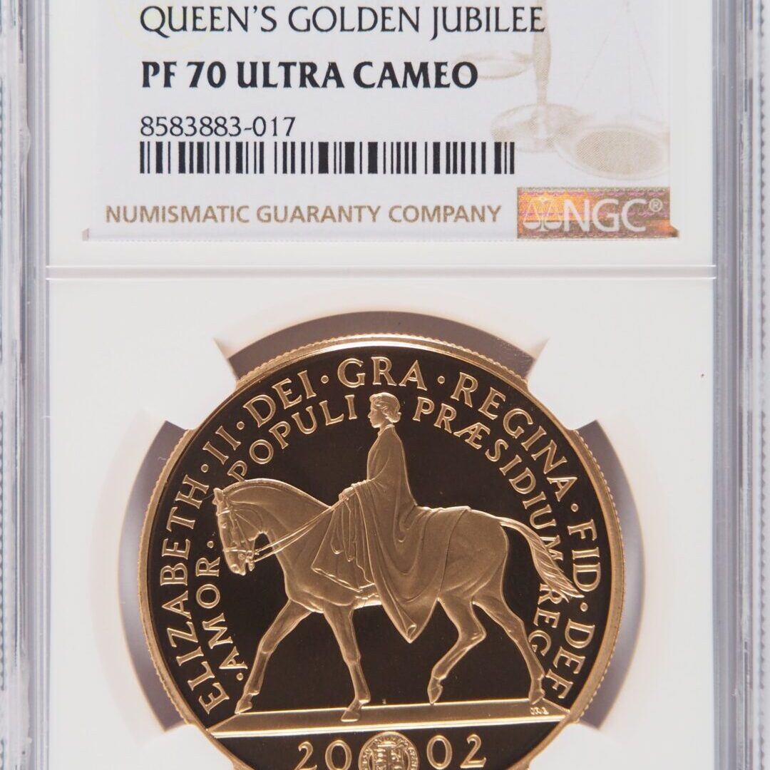 エリザベス女王 ５ポンド銀貨 1952 GOLDEN JUBILEE 2002 2002年 【馬上のエリザベス】ゴールデン・ジュビリー 5ポンド