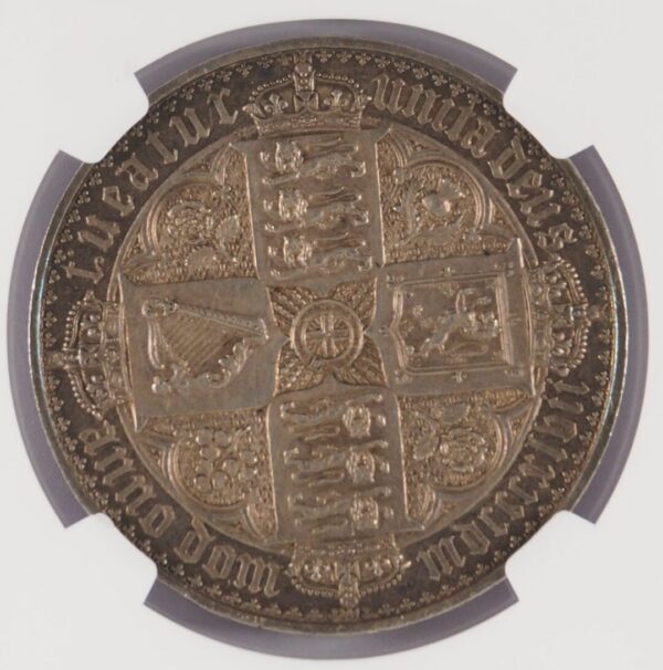 1847年 ゴシッククラウン銀貨 UNDECIMO NGC PF61 - 画像 (4)
