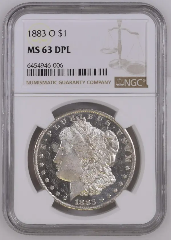 モルガンダラーNGC鑑定2枚 アメリカ1883年ニューオーリンズ モルガンダラー NGC MS63DPL