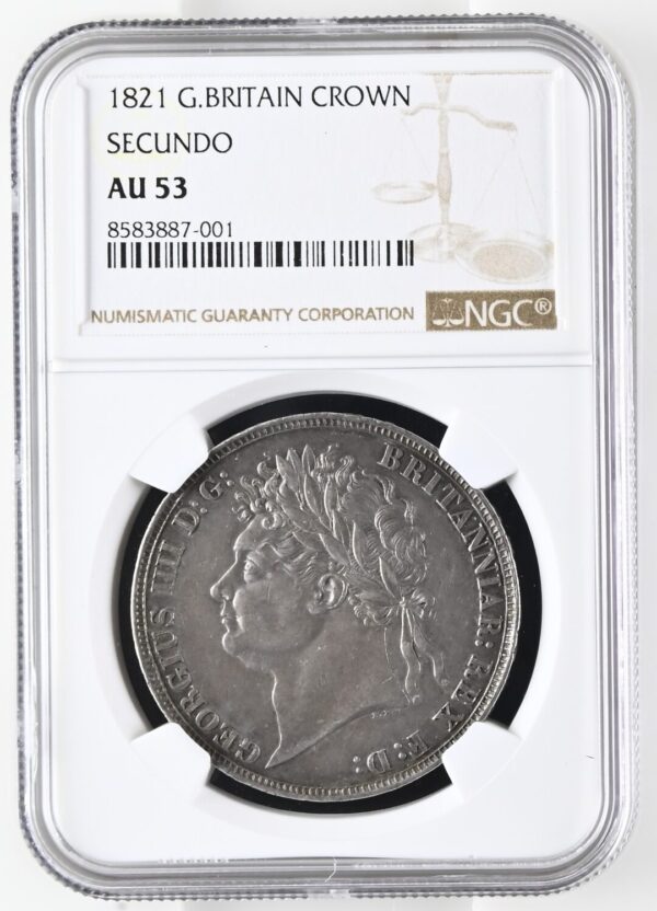 1821年ジョージ4世クラウン銀貨 NGC AU53