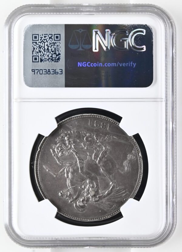 1821年ジョージ4世クラウン銀貨 NGC AU53 - 画像 (3)
