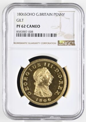 1806 Great Britain Gilt Proof Penny