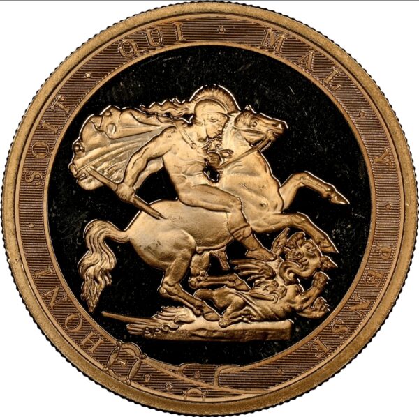 【Trial of the Pyx】2017年 ピストルッチ 5ポンド金貨 NGC BRILLIANT PROOF - 画像 (3)