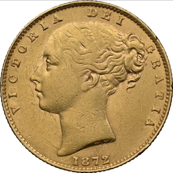 1872年メルボルン ソブリン金貨 メダルアライン NGC AU55 (R3) Marsh 59-B - 画像 (3)