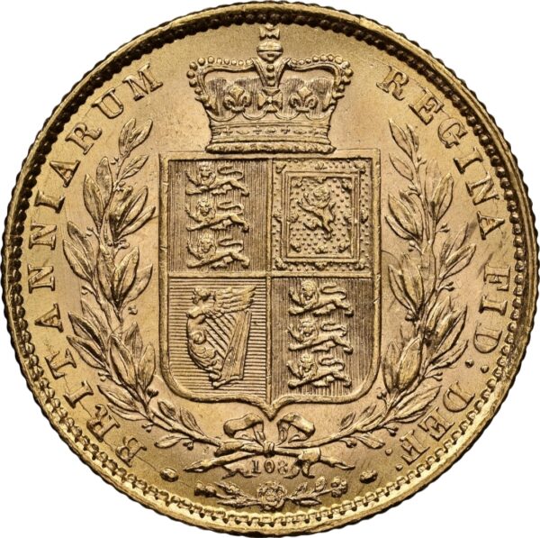 【ミントエラー】1872年ビクトリアヤングヘッド ソブリン金貨 NGC MS63(表面ラミネーション) - 画像 (4)