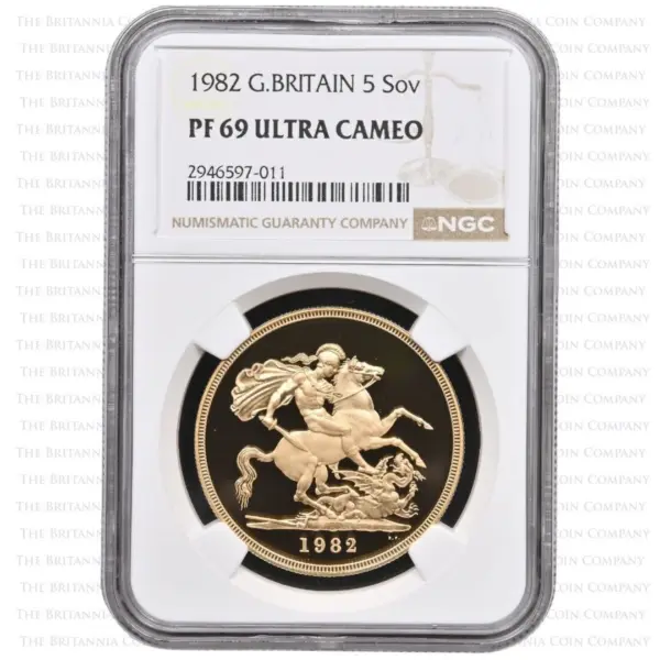 1982年 ヤングエリザベス 5ポンド金貨 NGC PF69UC - ソブリンハブ