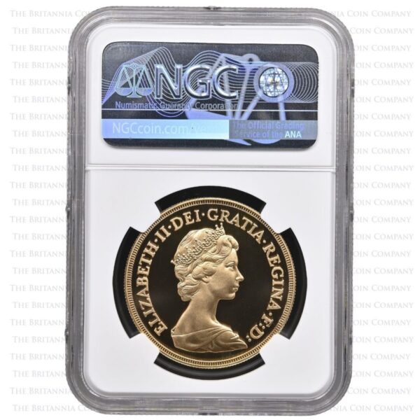 1982年 ヤングエリザベス 5ポンド金貨 NGC PF69UC - 画像 (2)