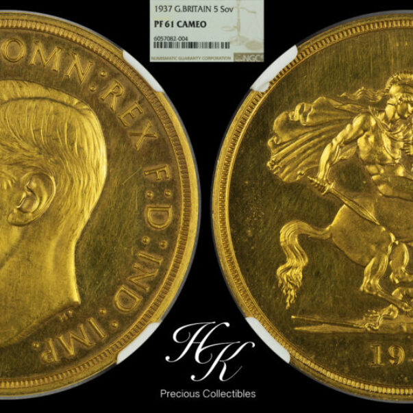1937年ジョージ6世5ポンド金貨 NGC PF61 CAMEO - ソブリンハブ
