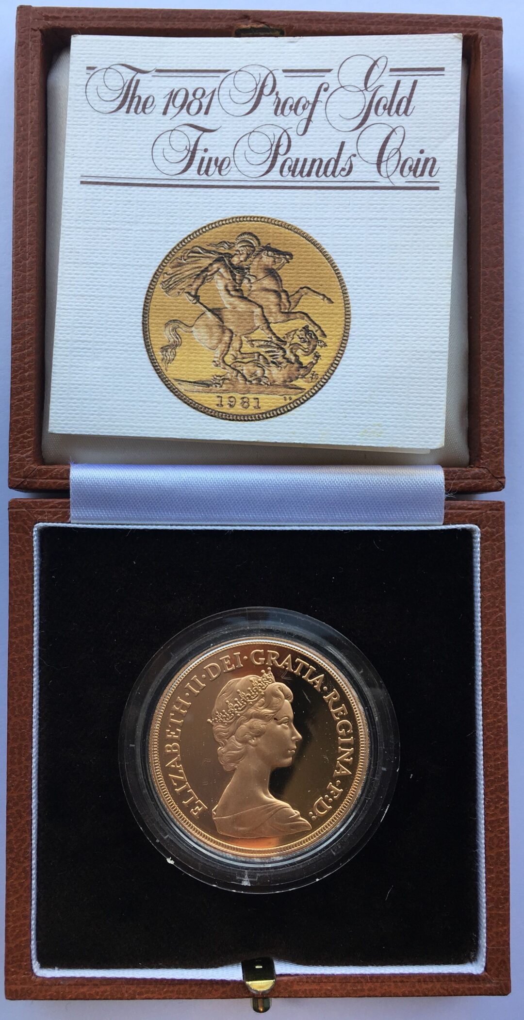 1981年ヤングエリザベス5ポンド金貨単体