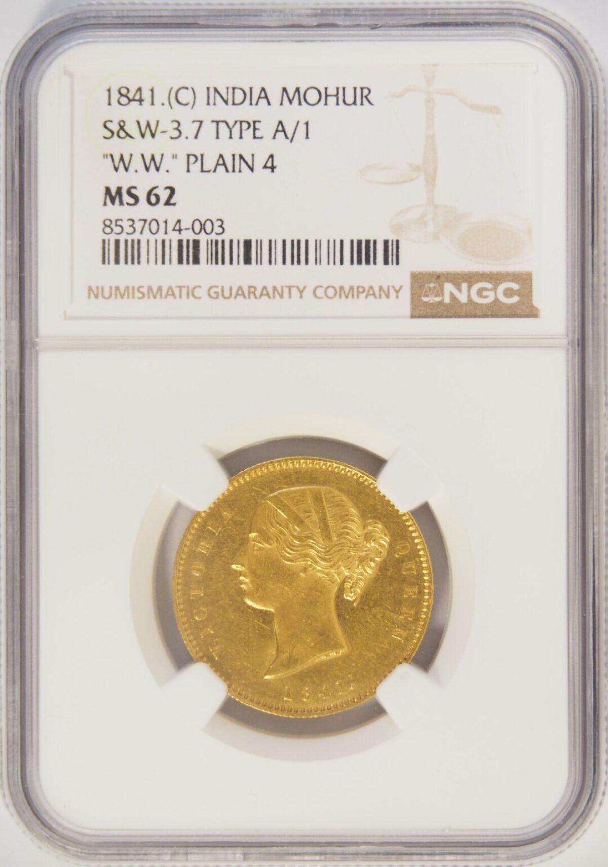 1841(C) Gold Mohur NGC MS62 - Sovereign Hub