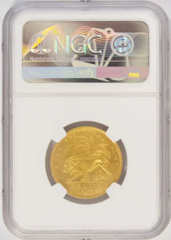 1841年カルカッタ発行 モハール金貨 NGC MS62 S&W 3.7 TYPE A/1 