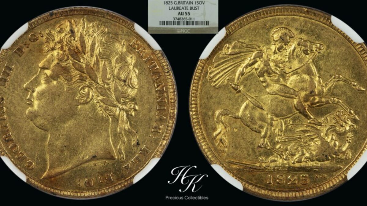 【NGC PF67UC】 2014 イギリス 1/4ソブリン 金貨 1825年ジョージ4世ソブリン金貨 NGC AU55 - ソブリンハブ