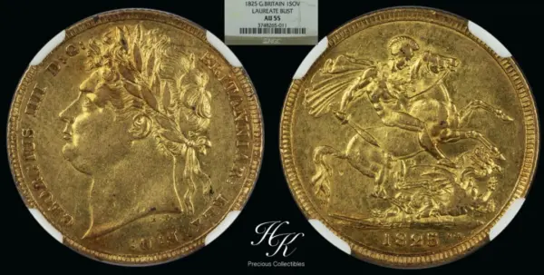 1825年ジョージ4世ソブリン金貨 NGC AU55 - ソブリンハブ