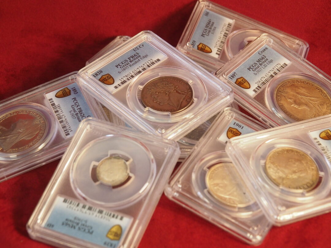 PCGS銀貨斜めベルベット