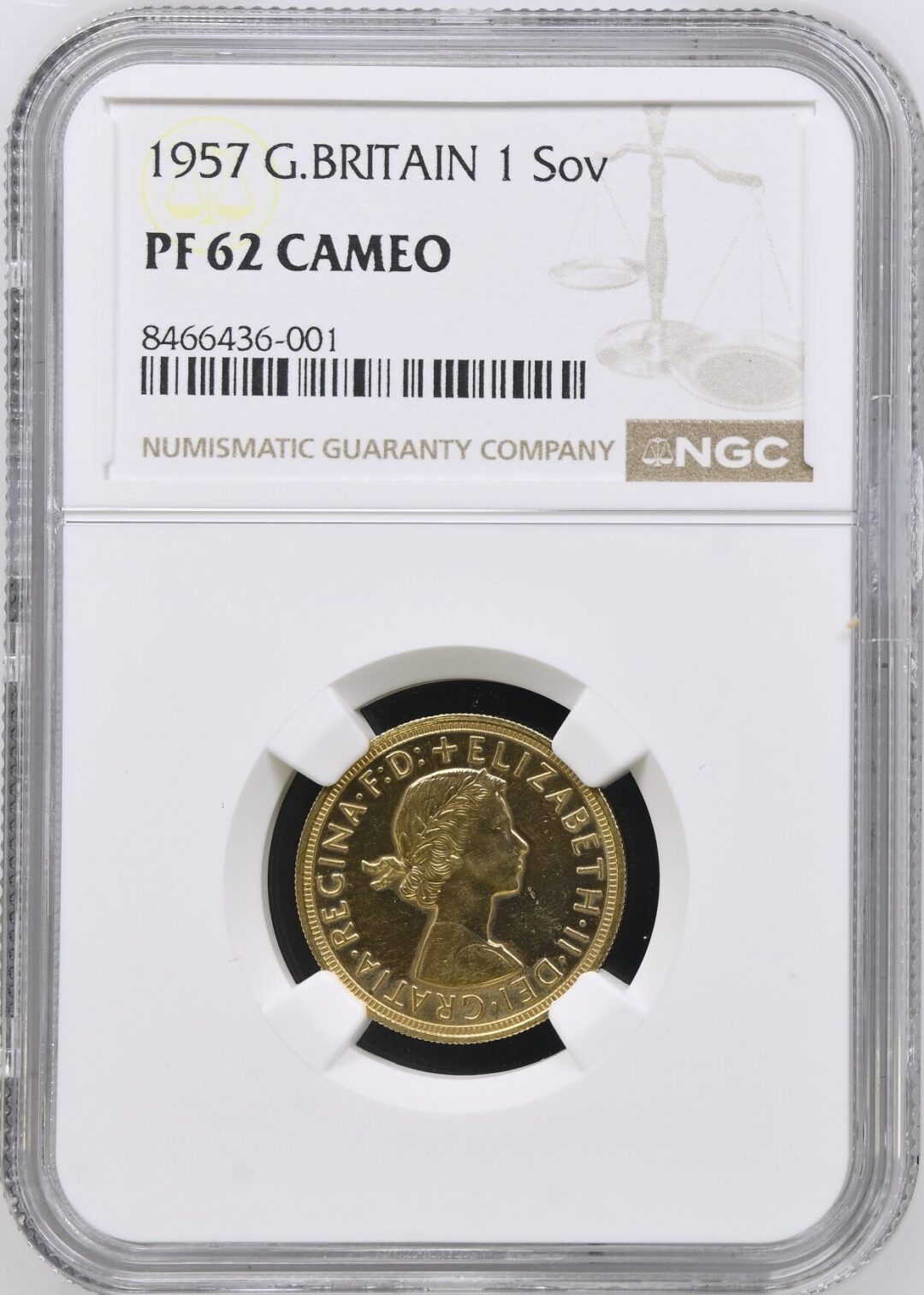 【R7】1957年プルーフソブリン金貨 PF62CAM