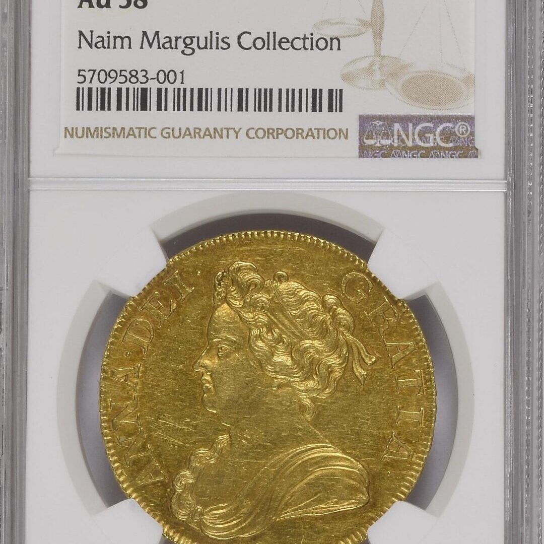 1711年アン女王5ギニー金貨 NGC AU58 - ソブリンハブ