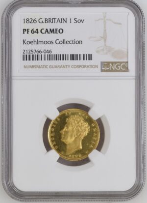 1826年ジョージ4世プルーフソブリン金貨 PF64CAM