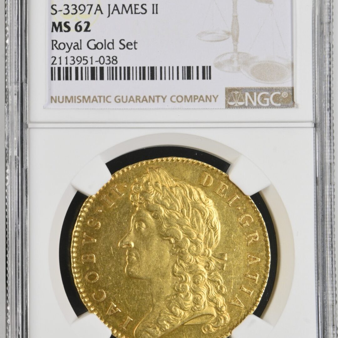 1687年ジェームズ2世5ギニー金貨 NGC MS62 - ソブリンハブ