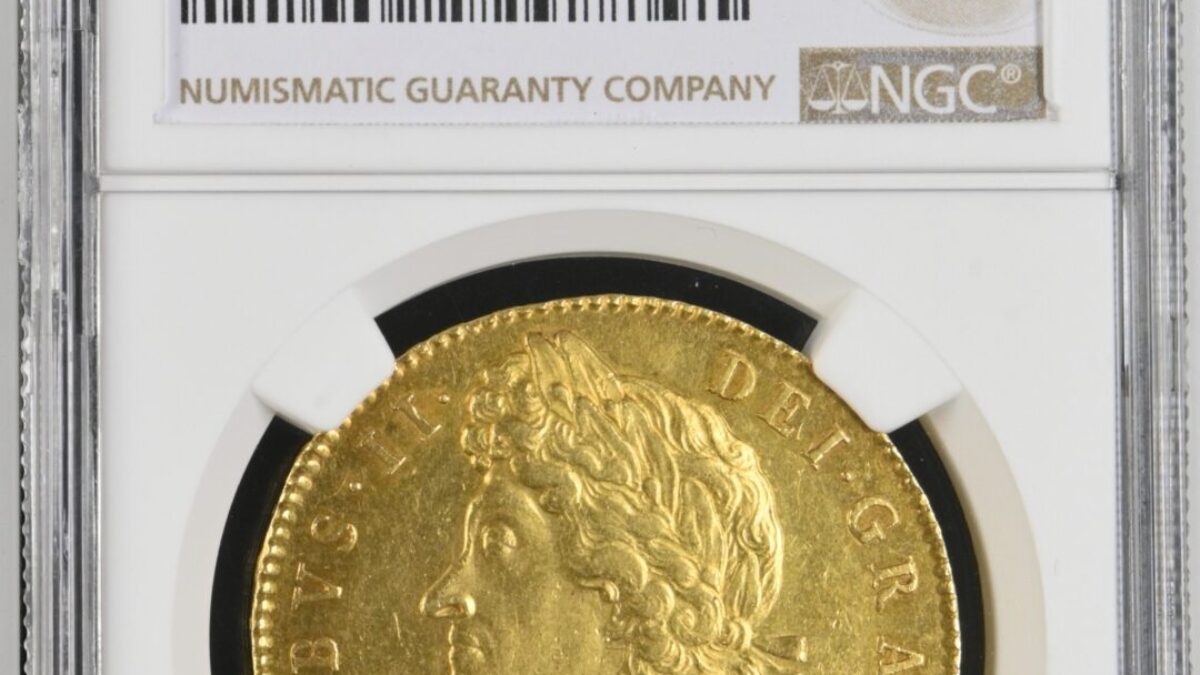 1687年ジェームズ2世5ギニー金貨 NGC MS62 - ソブリンハブ