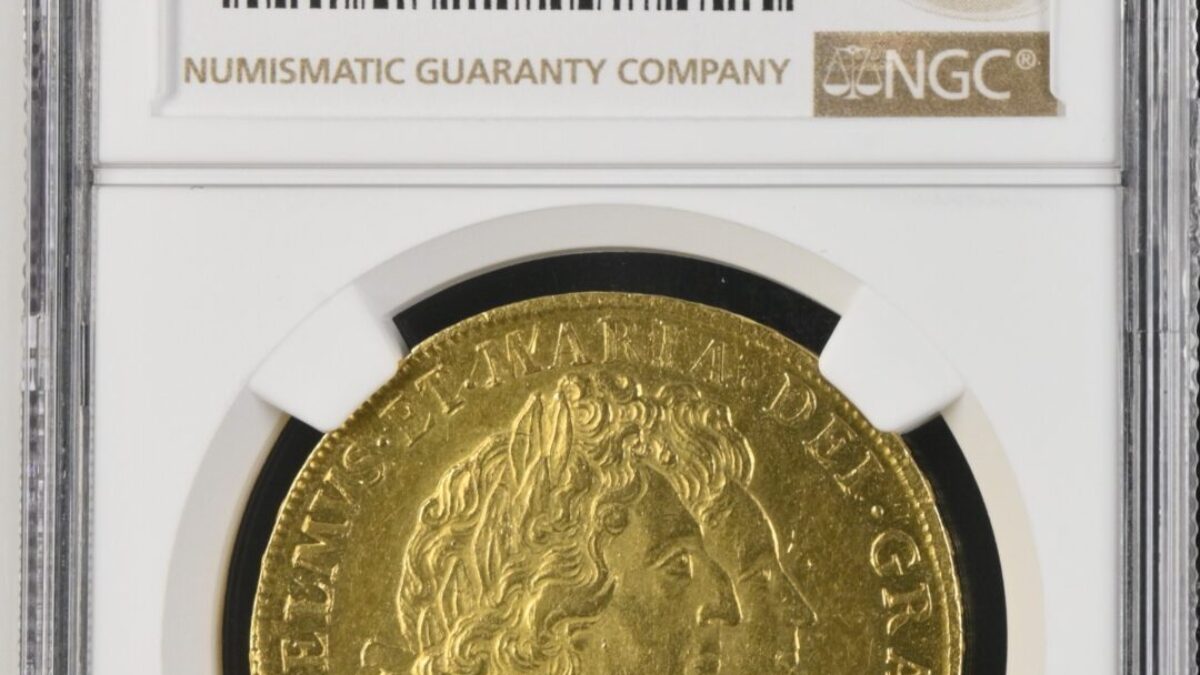 1691年ウィリアム&メアリー5ギニー金貨 NGC MS61 - ソブリンハブ