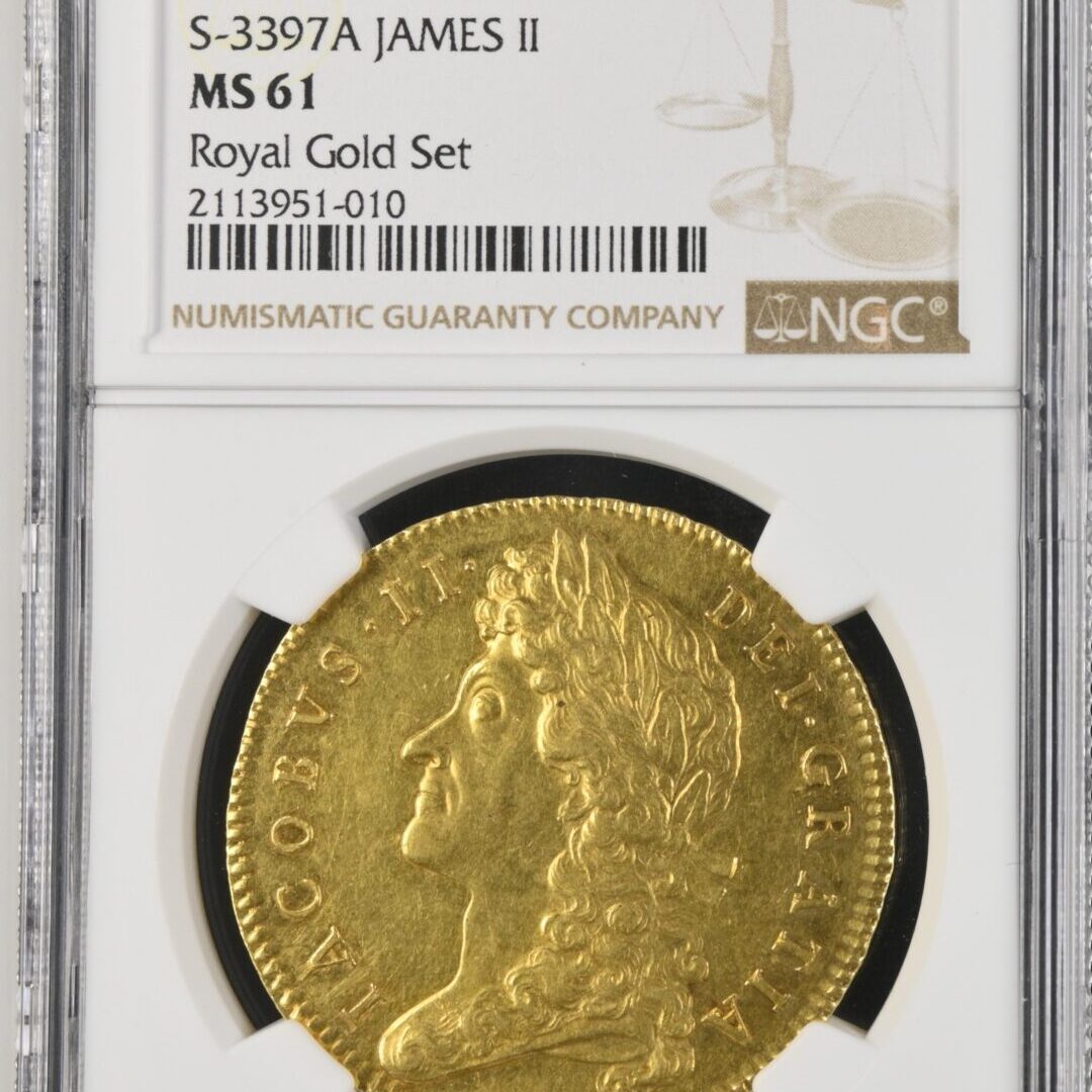 1687年ジェームズ2世5ギニー金貨 NGC MS61 - ソブリンハブ