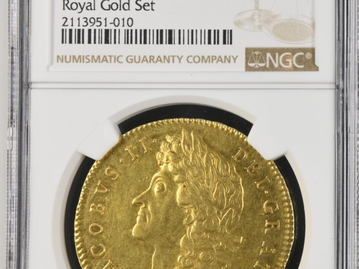 1687年ジェームズ2世5ギニー金貨 NGC MS61 - ソブリンハブ
