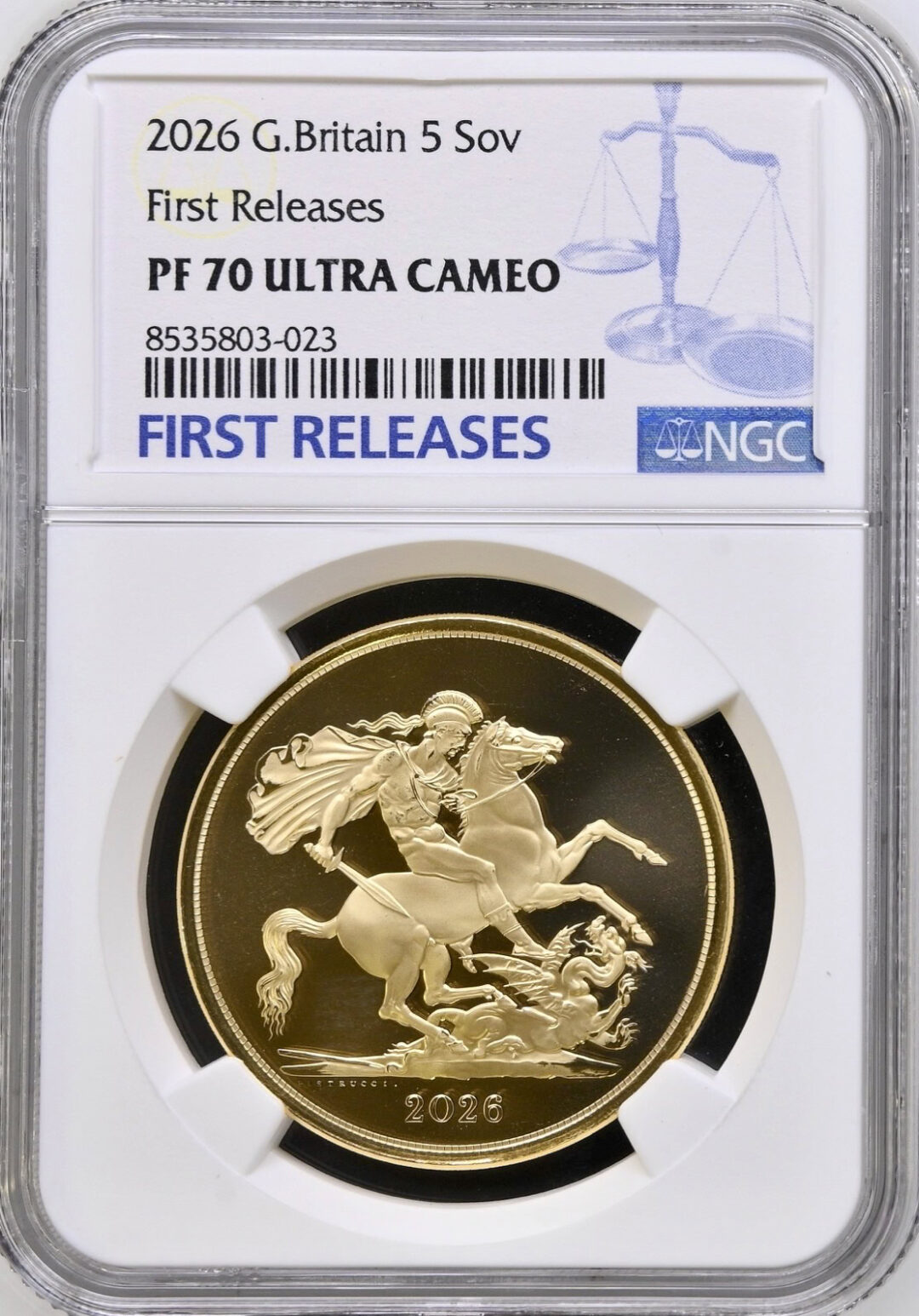 2026年 イギリス チャールズ3世 5枚組プルーフ・ソブリン・セット NGC PF70 UC - 画像 (2)