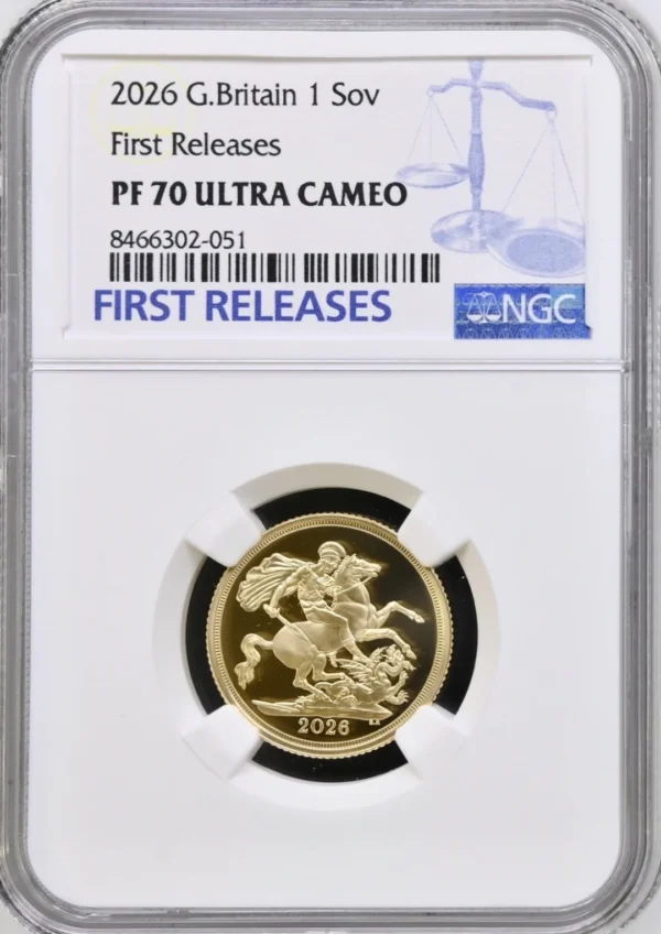 2026年 イギリス チャールズ3世 5枚組プルーフ・ソブリン・セット NGC