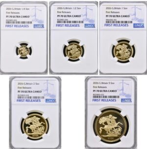 2026年 イギリス チャールズ3世 5枚組プルーフ・ソブリン・セット NGC PF70 UC