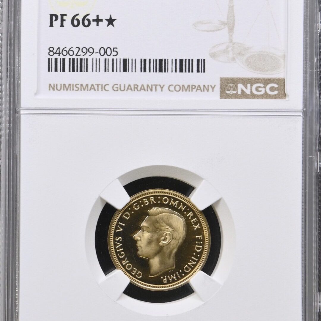 1937年 イギリス ジョージ6世 ハーフ・ソブリン金貨 NGC PF66+