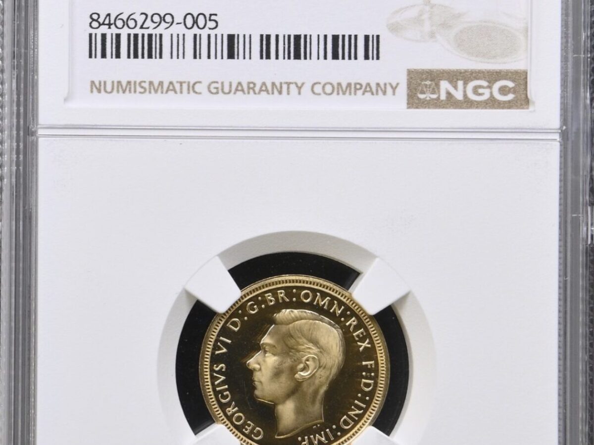 1937年 イギリス ジョージ6世 ハーフ・ソブリン金貨 NGC PF66+