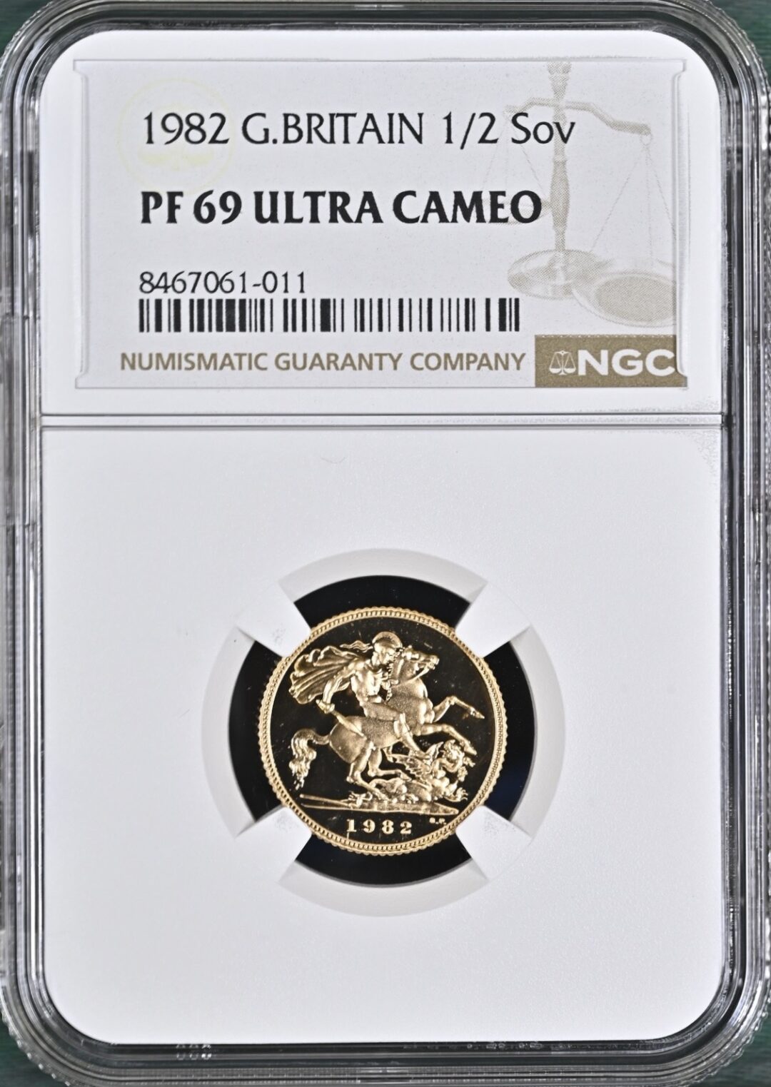 1982年 イギリス エリザベス2世 プルーフ ソブリン金貨 4枚セット NGC PF69UC - 画像 (2)