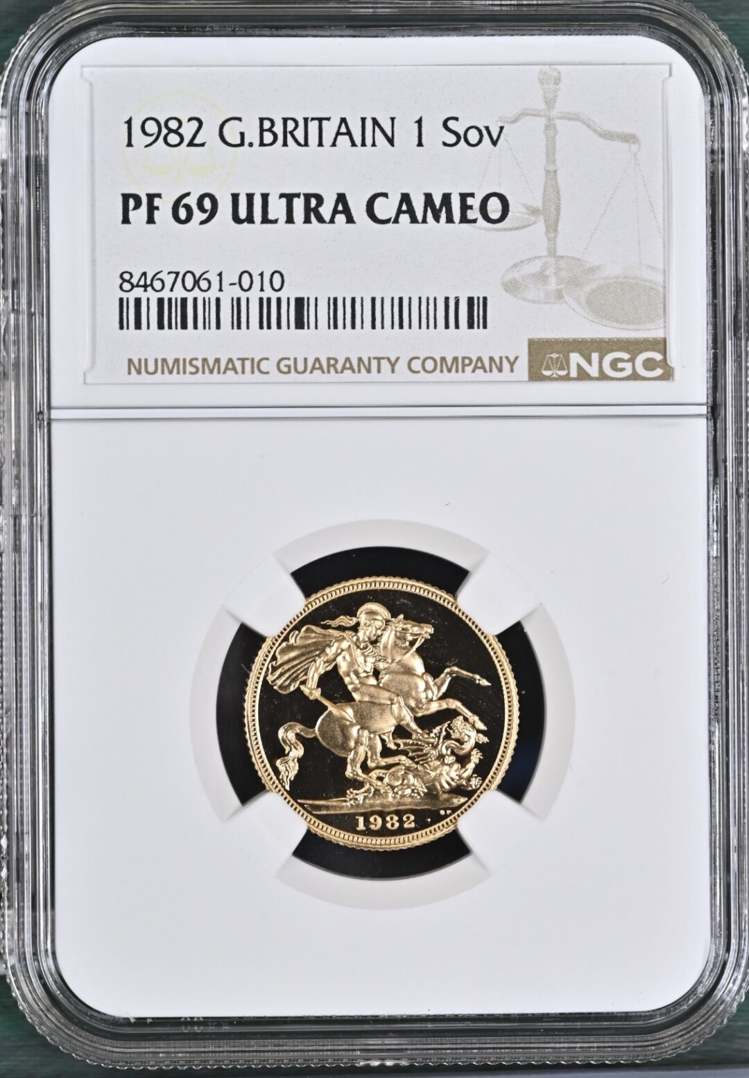 1982年 イギリス エリザベス2世 プルーフ ソブリン金貨 4枚セット NGC PF69UC - 画像 (4)