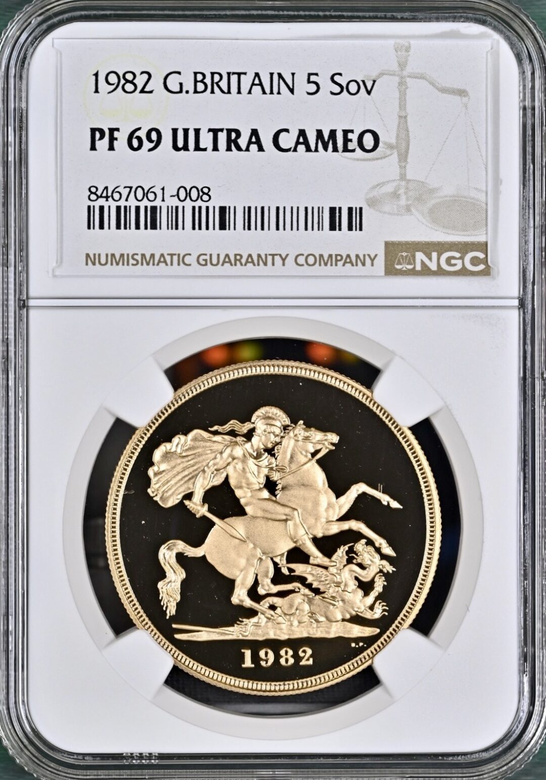 1982年 イギリス エリザベス2世 プルーフ ソブリン金貨 4枚セット NGC PF69UC - 画像 (8)