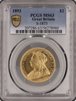 1893 Great Britain Victoria Double Sovereign Gold PCGS MS63