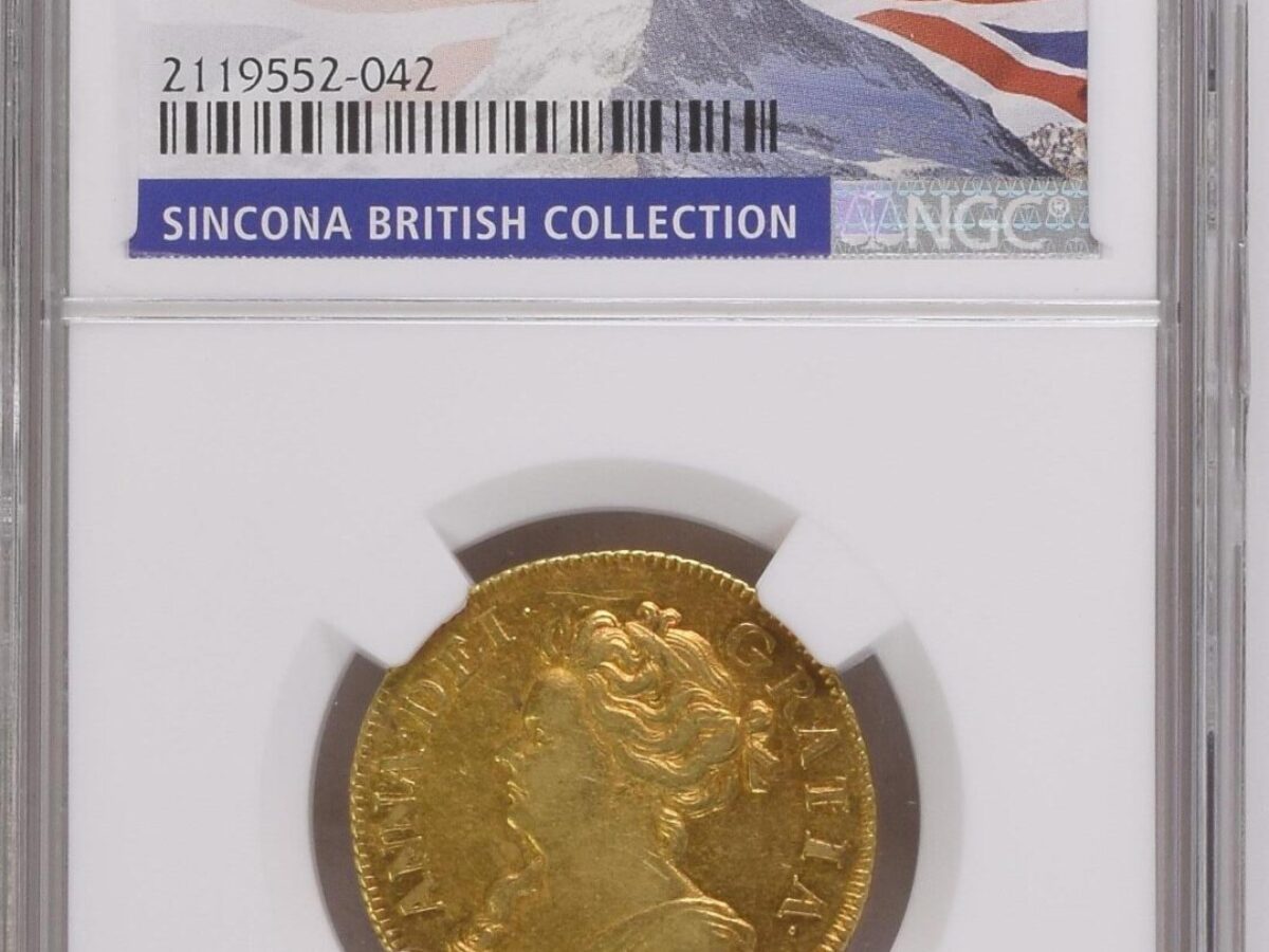 1702年 イギリス アン女王 ギニー金貨 NGC AU58 - Sovereign Hub