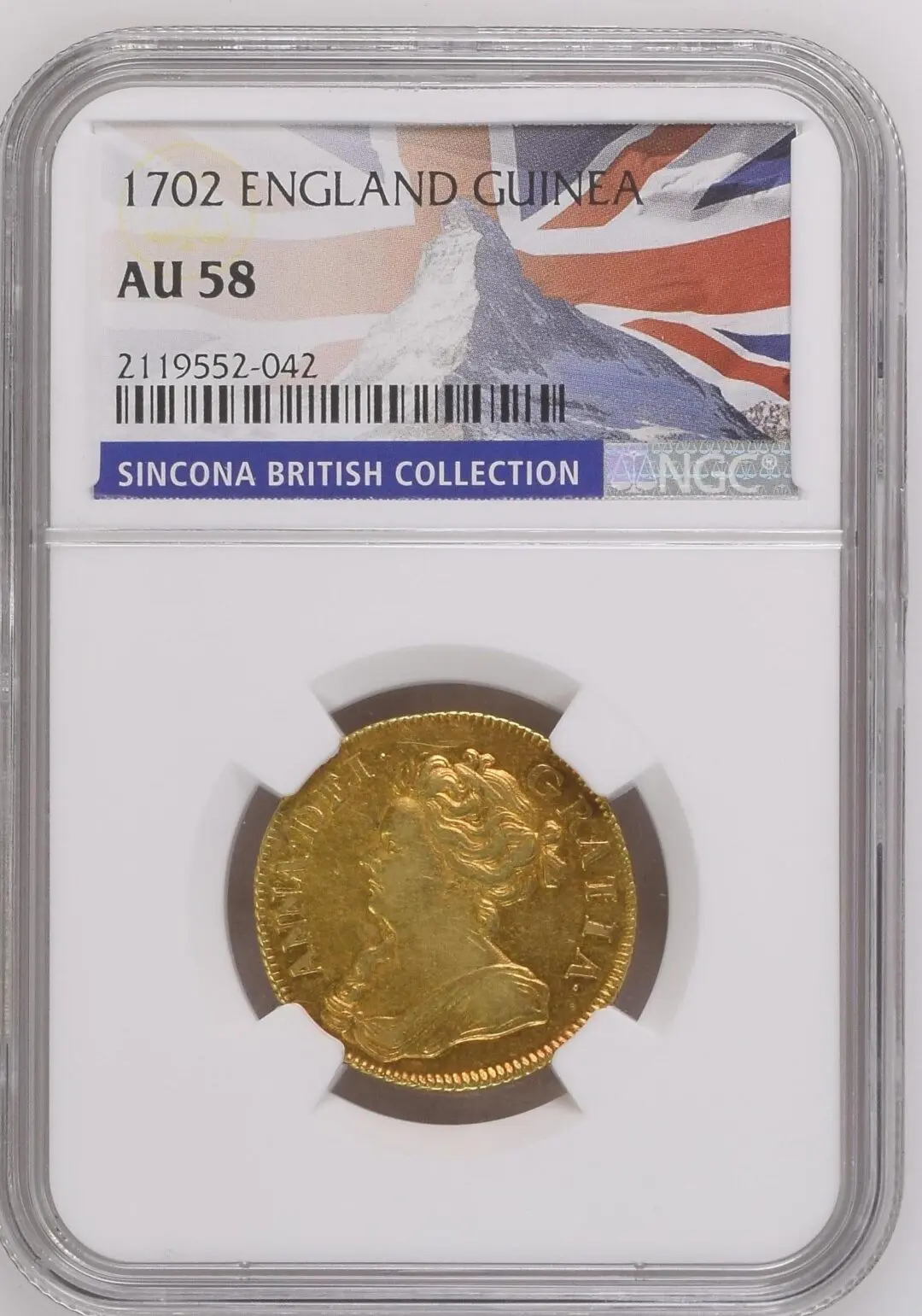 1702年 イギリス アン女王 ギニー金貨 NGC AU58 - Sovereign Hub