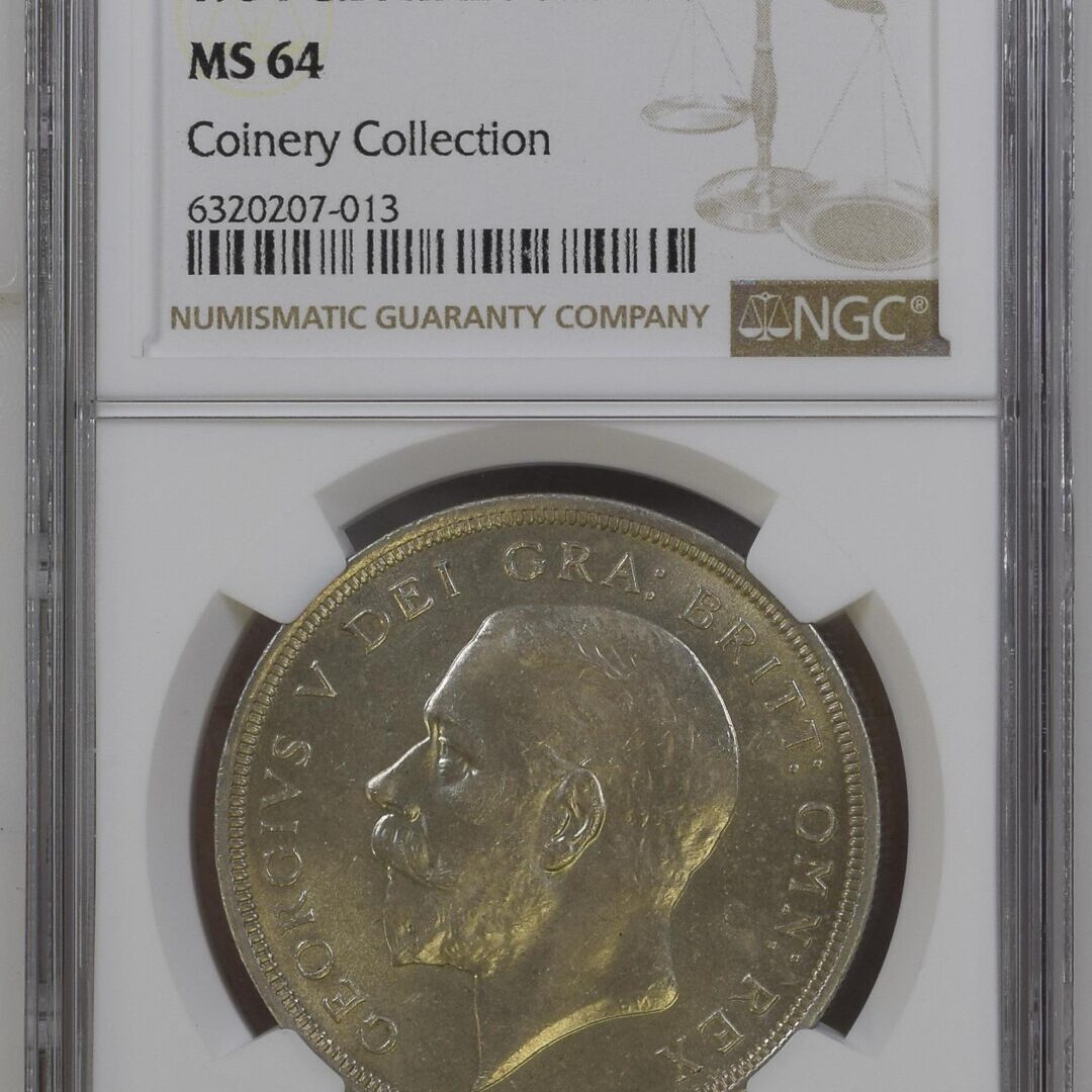 1934年 イギリス ジョージ5世 リースクラウン銀貨 NGC MS64