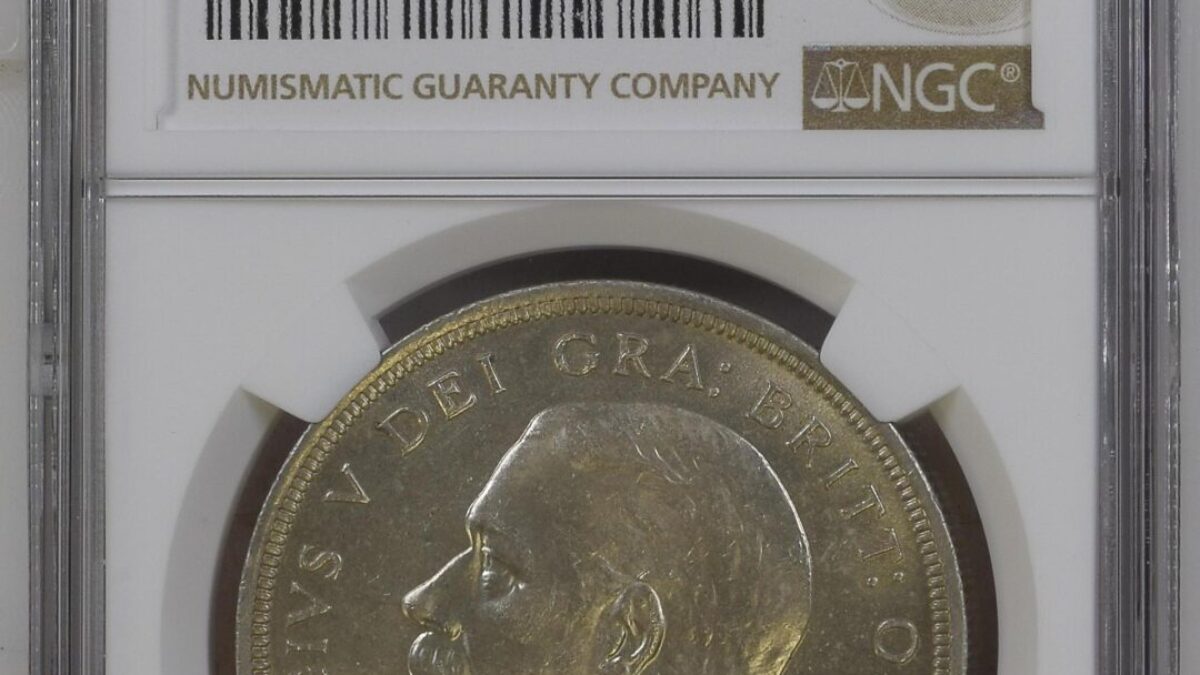 1934年 イギリス ジョージ5世 リースクラウン銀貨 NGC MS64