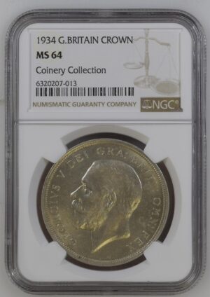 1934 Great Britain George V Wreath Crown Silver NGC MS64