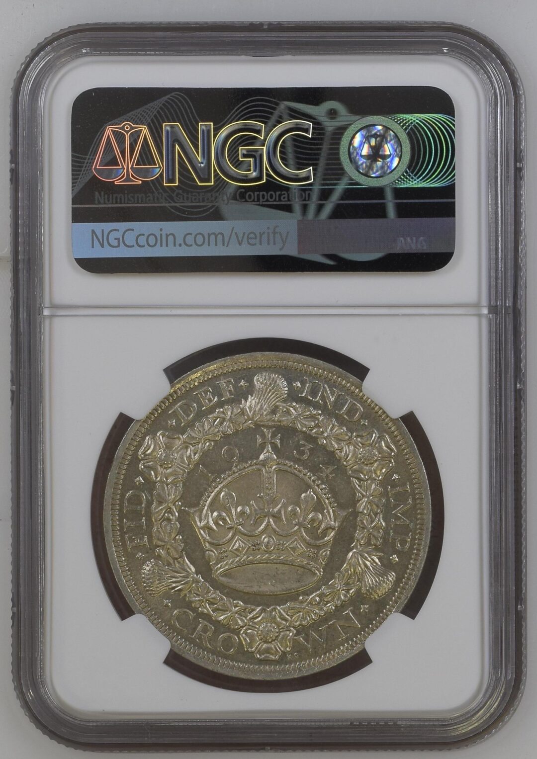 1934 Great Britain George V Wreath Crown Silver NGC MS64 - Image 2