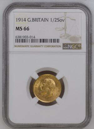 1914年 ハーフソブリン NGC MS66