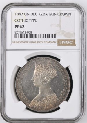 1847 Great Britain Victoria Gothic Crown Silver NGC PF62