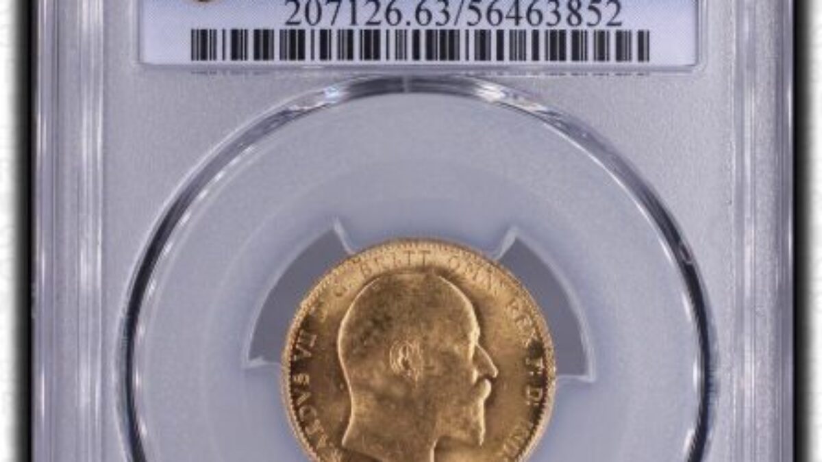 1909年 イギリス エドワード7世 ソブリン金貨 PCGS MS63 - Sovereign Hub