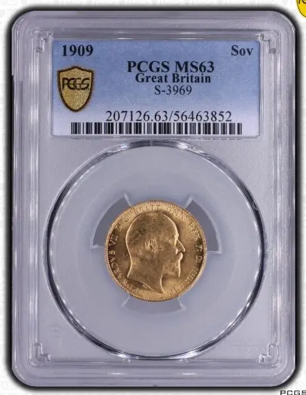 1909年 イギリス エドワード7世 ソブリン金貨 PCGS MS63 - Sovereign Hub
